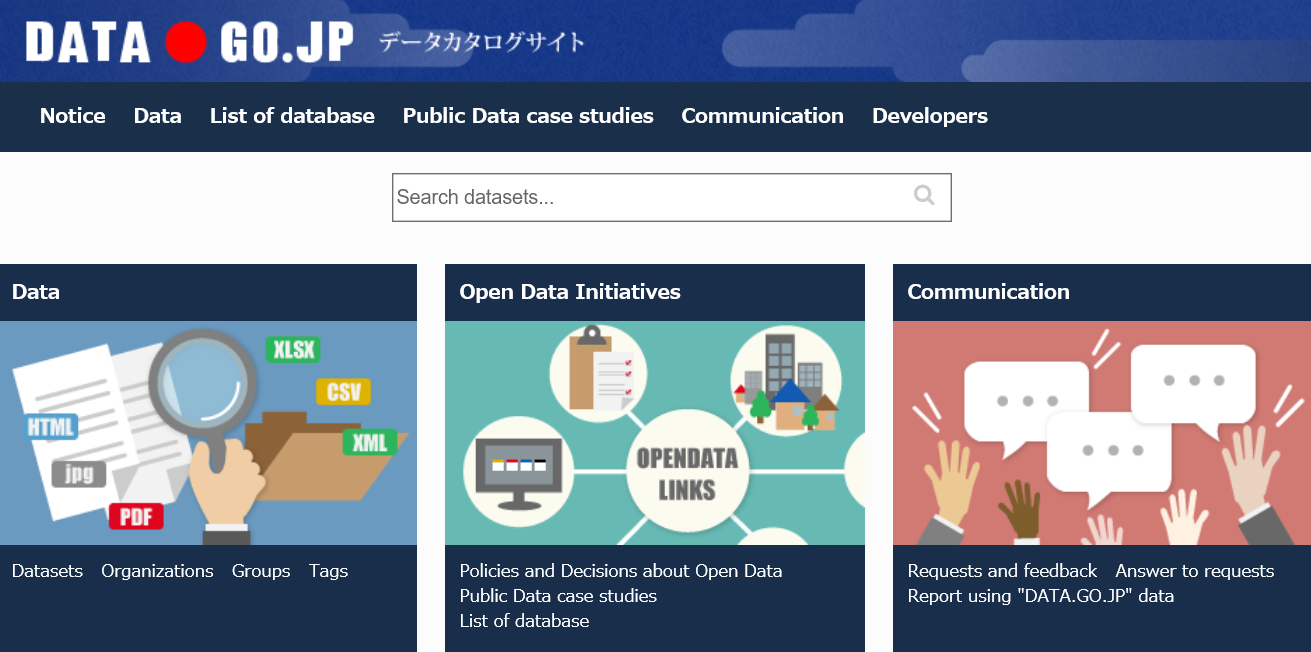 データカタログサイト(外部ページへのリンク) データカタログサイト(外部ページへのリンク)