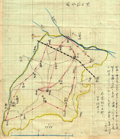 児玉郡下各小学校飛行計画図の画像